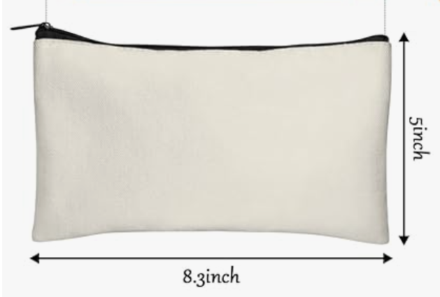 Blank Canvas Bag Zipper Pouch Makeup Bags
