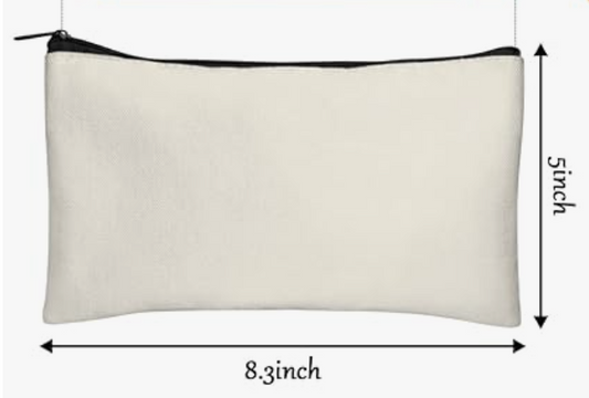 Blank Canvas Bag Zipper Pouch Makeup Bags